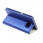 Wholesale Samsung Galaxy S6 Edge Slim Window View Magnetic Flip Leather Case (Blue)